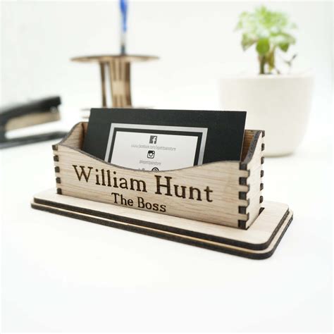 white aluminum business card holder|custom desk business card holder.